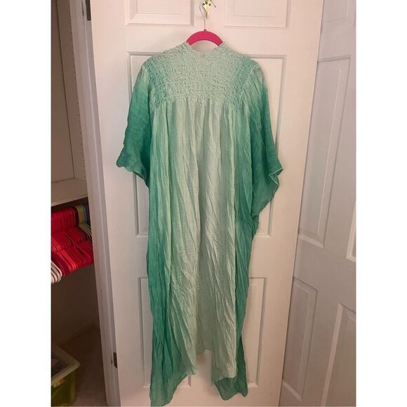 Free People Ombré Green Short Sleeve Duster - Picture 8 of 9